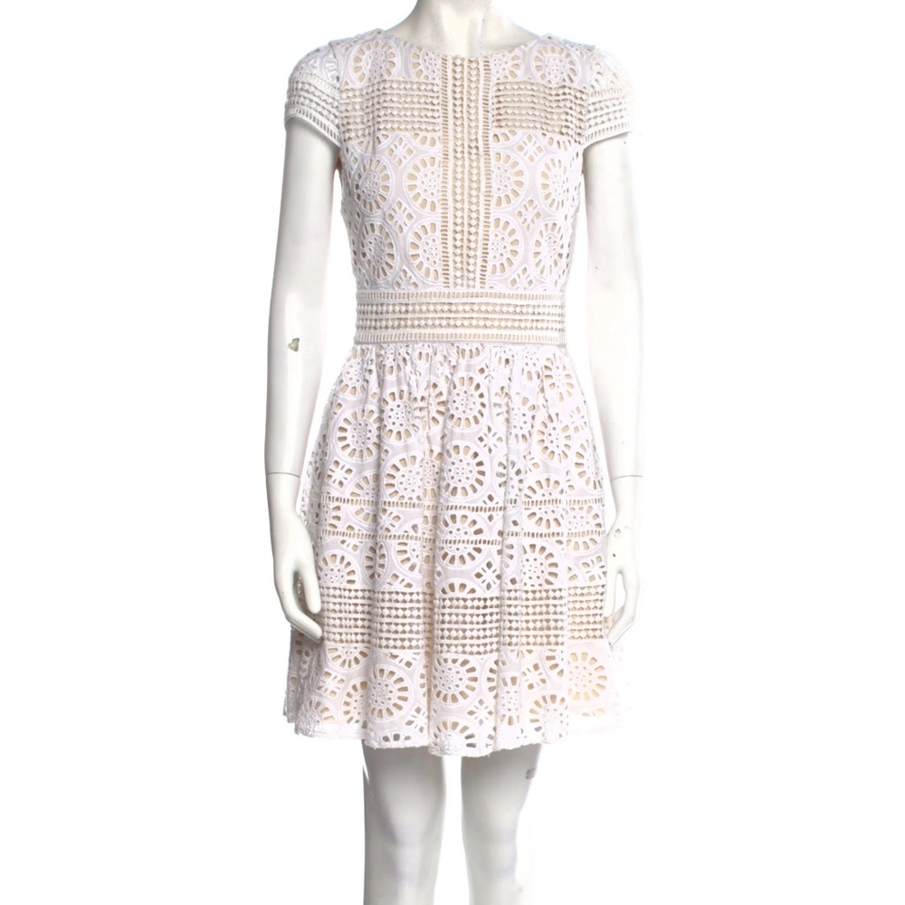 Alice + Olivia White Lace Dress